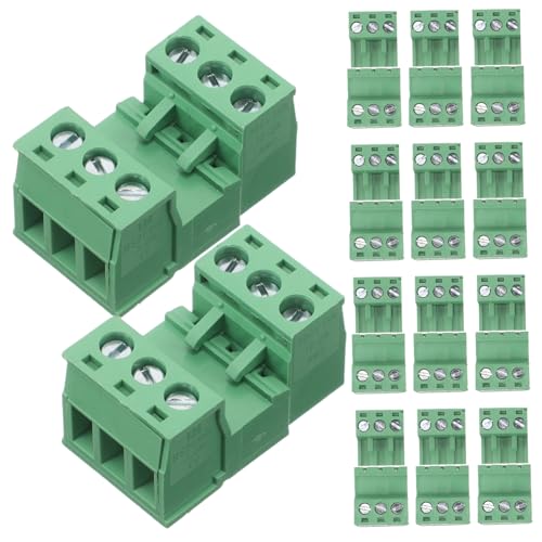 Bornier de câblage vert Zerodeko en plastique à vis pour connexion de circuits imprimés PCB x20