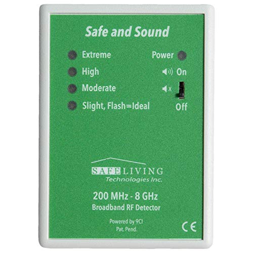 Safe Living Technologies Safe and Sound Classic Premium RF Detector 200MHz - 8GHz - Great for detecting WiFi, Cell Towers, Smart Meters, etc. - 2 Year Warranty!