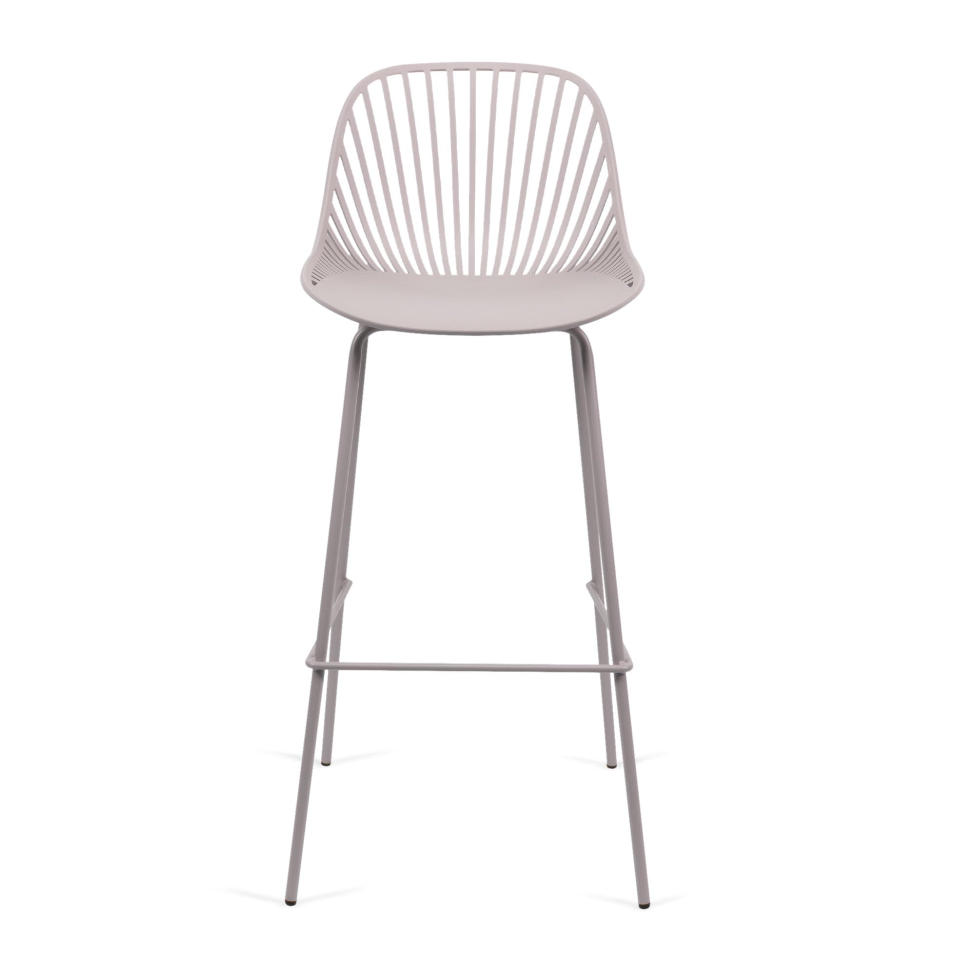 THE SECRET HOME - Taburete Alto de Polipropileno y Metal - Alto. 103 cm x Largo. 48 cm - Asiento Extra para el Hogar - Ideal para Cocina, Salon - Color French Taupe