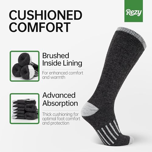 Rezy Warm Merino Wool Socks Mens & Womens - Durable, Thick, and Comfy Merino Thermal Socks3