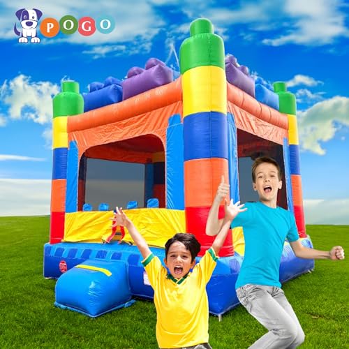 Crossover Building Blocks Inflatable Bounce House, Bouncy Jump Castle for Kids and Toddlers, Outdoor Birthday Party Jumping Bouncer, Commercial-Grade, Without Blower, 13 x 12 x 14.5 Ft - Image 3