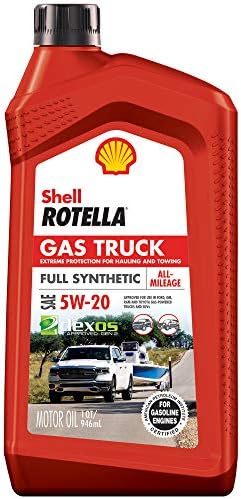 Shell Rotella Gas Truck Full Synthetic 5W-20 Motor Oil for Pickups and SUVs (1-Quart, Single Pack)