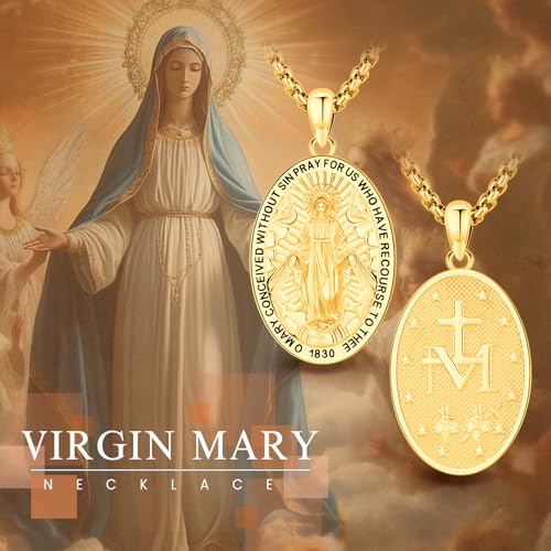 Patron Saint Medals Amulet Necklace 925 Sterling Silver Protection Jewelry for Men Women with 20"/22"+2" Rolo Chain2