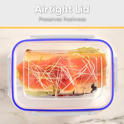 Image of Superio Plastic Food Storage Container Set, BPA Free, Sealed Containers with Airtight Lids for Pnatry, Cupboard, and Fridge- Microwave and Dishwasher Safe (5 Pack)