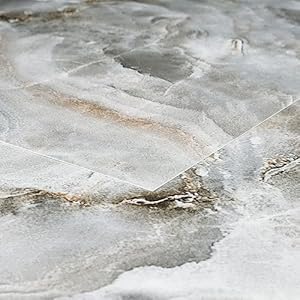 Livelynine Zelfklevende wandtegels marmergroene tegelstickers voor keuken 60 x 30 cm wasbare stok op tegels voor badkamer groene schil en plak vloertegels vinyl vloertegels hal woonkamer 4 stuks