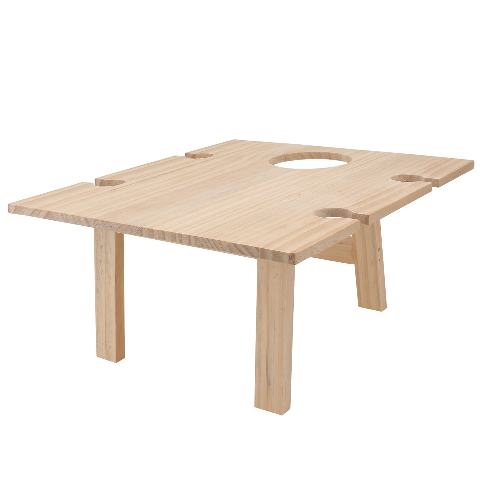 Table pliante carrée en bois robuste et portable pour pique-nique