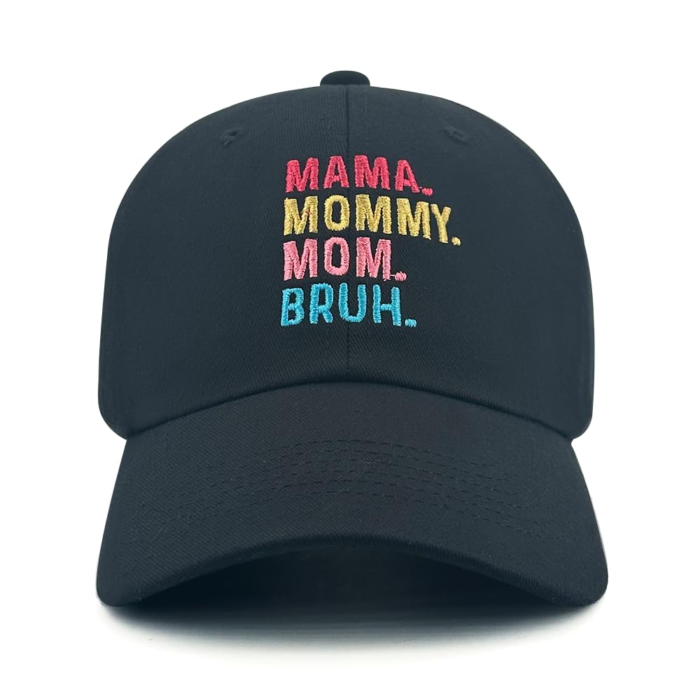 Funny Mom Hat Mama Mom Bruhs Hats Mens Running hat Pigment Black Mens Hats and caps Gifts for Men Running Hatsembroidery Embroidery