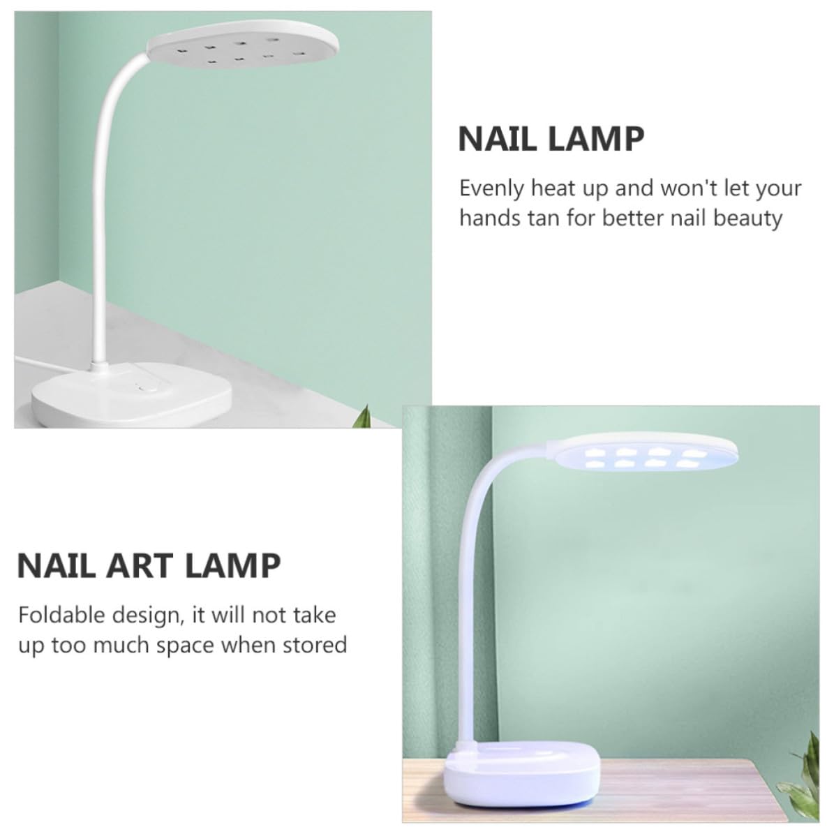 SOLUSTRE Lámpara de Uñas Profesional Recargable 12w Luz LED de Color Claro, Secador de Esmalte Plegable y Portátil para Belleza de Uñas en Casa