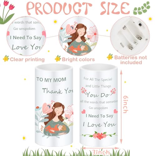 Image of Flameless Candle Gifts for Mom Battery Operated Flameless Candles with Remote Timer for Mother's Day Birthday Christmas Gifts Set of 2, ME-M20V-RK03
