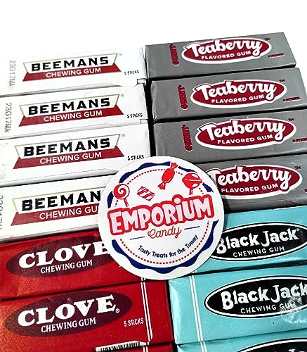 Beemans Black Jack Clove Teaberry Chewing Gum 4 Packs of Each Old Time Assortment Gum - Thumbnail 3