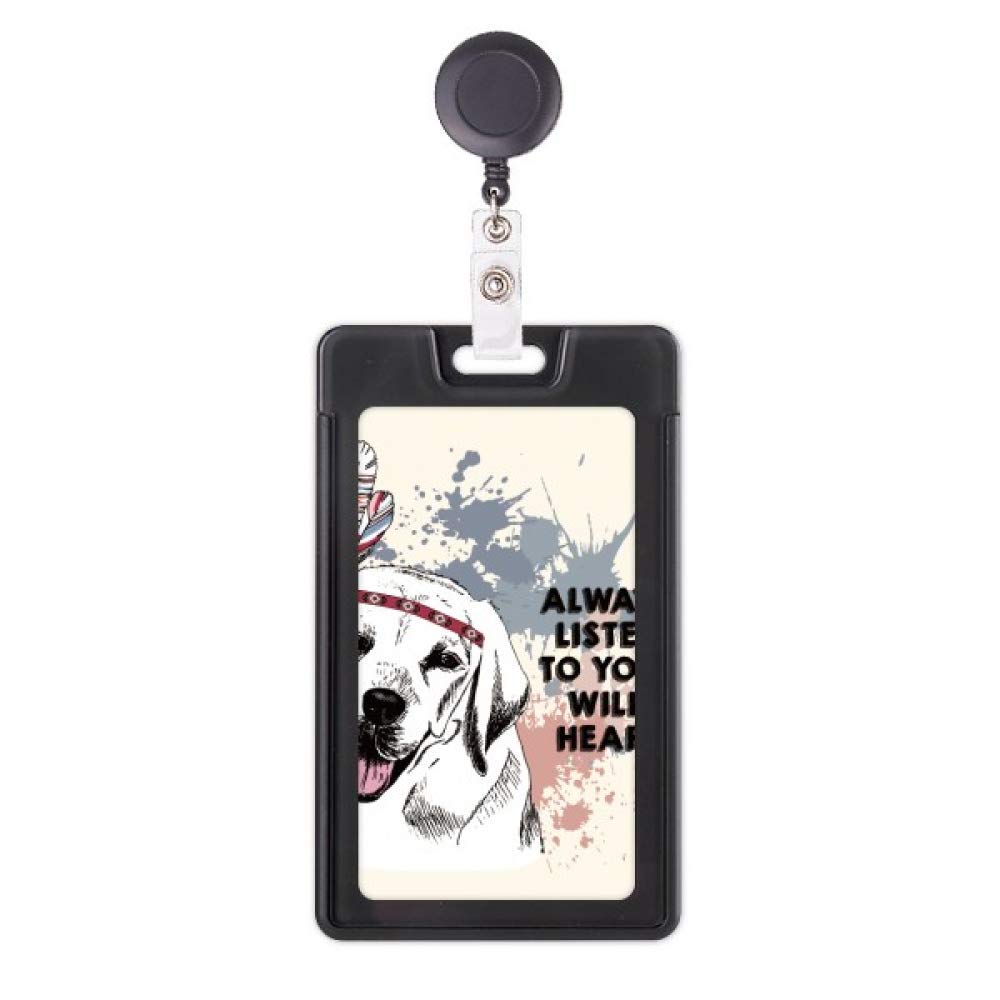 Porte-badge rétractable chien aquarelle idéal pour blouses infirmières