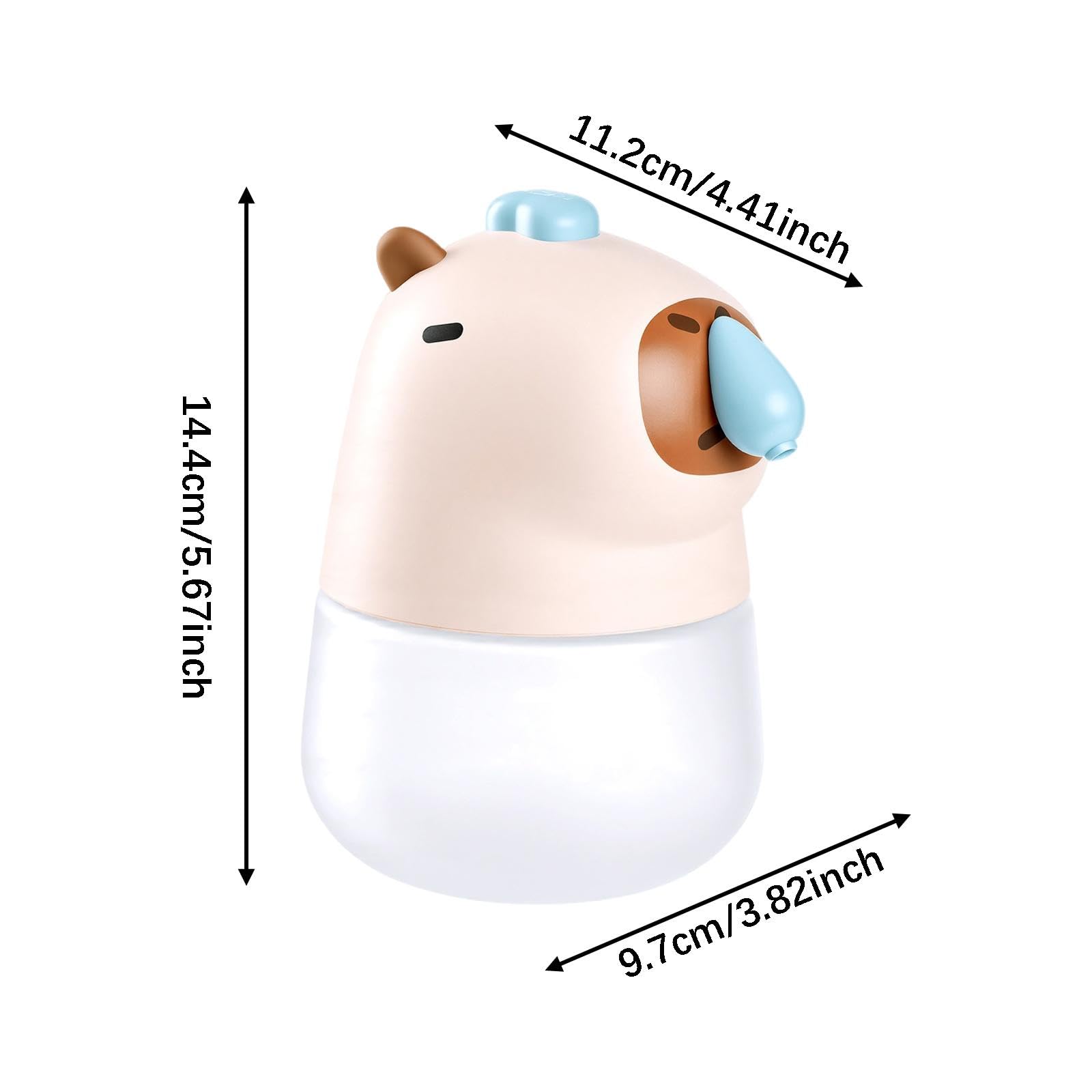 Sharplace Distributore Automatico di Sapone Capybara, Simpatico Distributore di Sapone in Schiuma per Bambini, per La Cucina