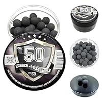 50 Stück Rubber-Steel Balls in 50 Kaliber - Hart Mix Gummi Stahl Bälle Paintballs Reballs Resuable Projectiles Powerballs Self Defense
