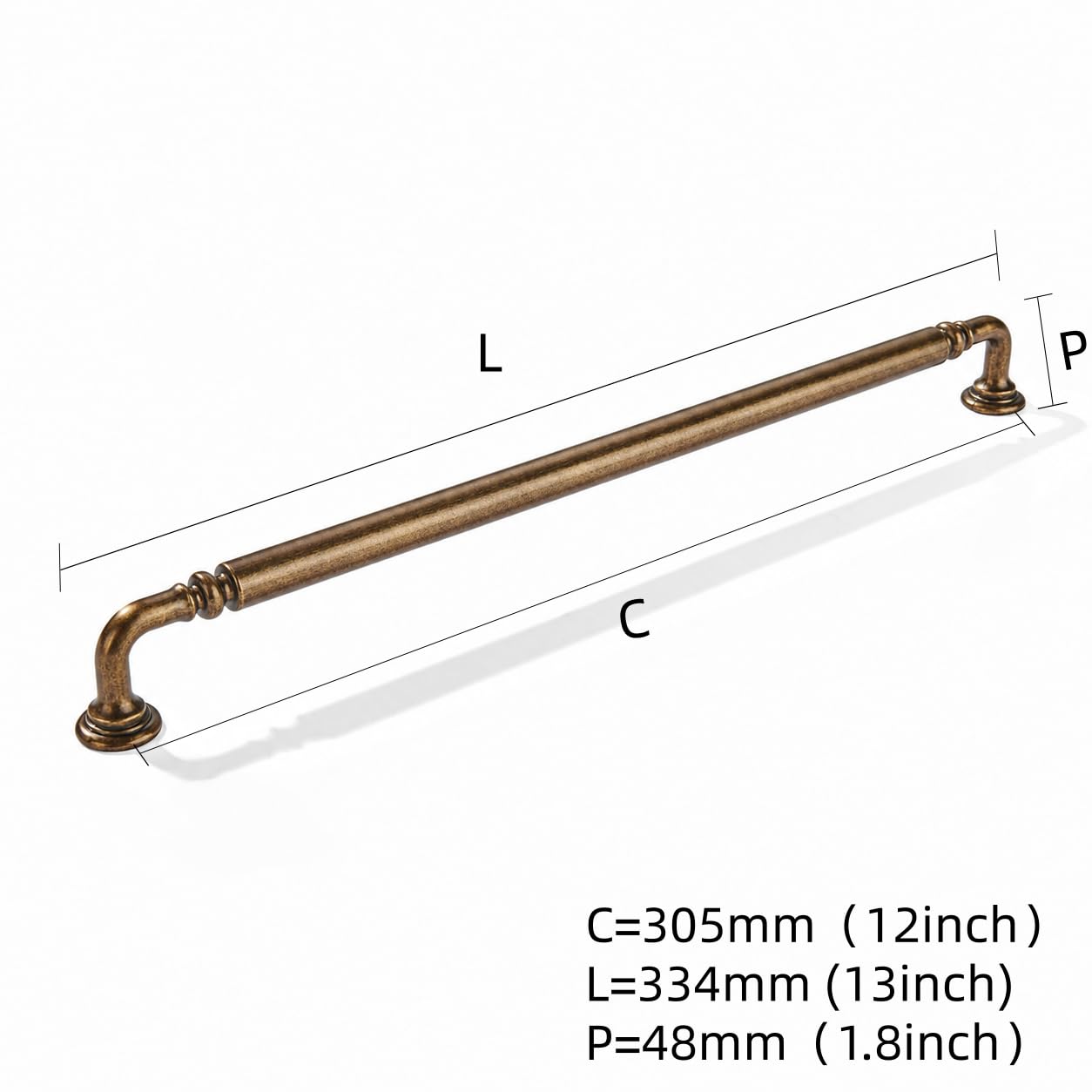 KHTUMEWARE-80392 Antique Brass Appliance Pulls CTC 12 in (305 mm) in Antique Brass — KHTUMEWARE