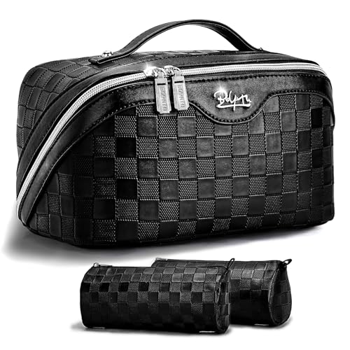 BOYATU 3-Piece Lay-Flat Travel Makeup Bag