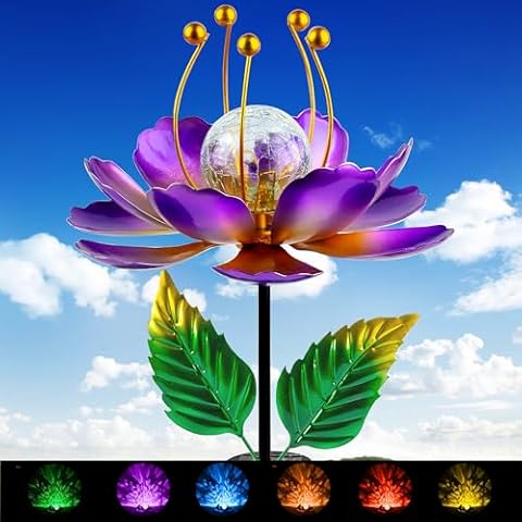 Solar Wind Spinner with LED Glass Ball Cover