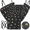 BeneathYourFeet Dog Seat Cover (54″ W x 56″ L, Colored Paw Prints) Scratch Prevention Dog Car Seat Cover for Back Seat Waterproof Dog Hammock for Car with Mesh Window Durable Car Seat Covers