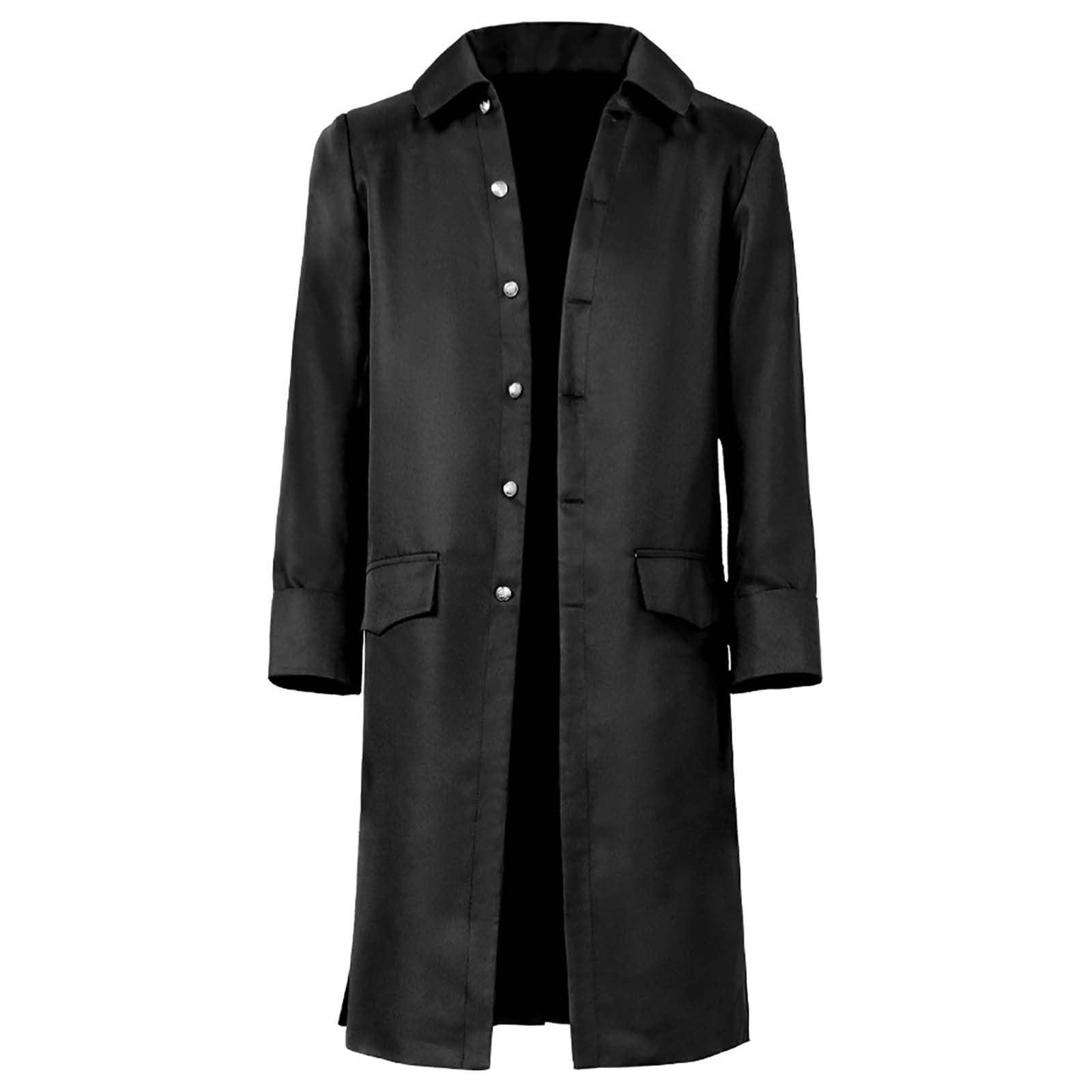 Gothic Steampunk Jacket Men Halloween Costume Medieval Frock Coats Uniform Costume Vintage Tailcoat Gothic Tuxedo Long Jacket Single Breasted Trench Coat Casual Lapel Collar Overcoat