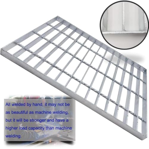 Image of Galvanized Steel Drain Grate, Driveway Channel Cover 20x12 in