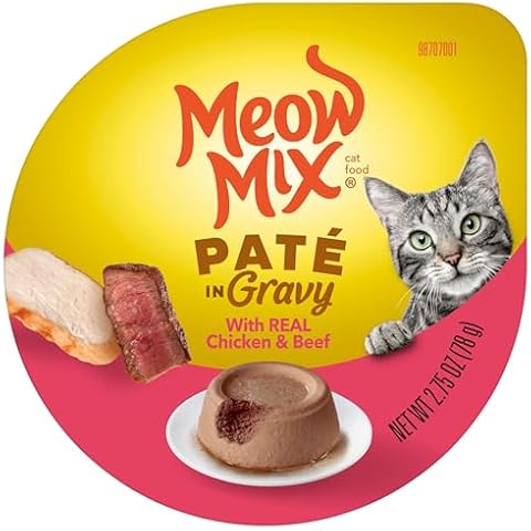 Meow Mix Paté in Gravy Wet Cat Food with Real Chicken & Beef, 2.75 Ounce (Pack of 12) Cover