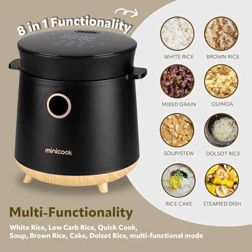 Minicook-Low-Carb-Multifunctional-Rice-Cooker-and-Steamer-Black