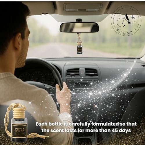 Image of COCOA BUTTER CASHMERE - A warm, intriguing fragrance that combines sweet cocoa butter and coconut. - Lasts up to 60 days - Luxury Car Perfume A+ Scents Car Hanging Diffuser
