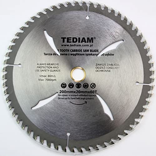 Falon Tech Lame de scie circulaire pour bois 200 x 20 mm 60 dents Cover