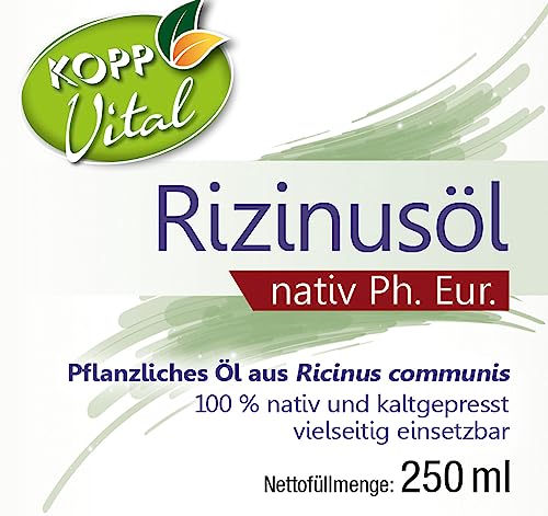 KOPP Vital® Rizinusöl nativ Ph. Eur. 250 ml | Premium-Qualität | nativ und kaltgepresst | Öl für vielseitige Anwendungen | Preis-Leistungs-Verhältnis | frei von Alkaloiden