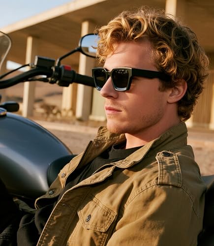 Pro Acme Square Sunglasses for Men Women,Thick Frame Sun Glasses Simple Designer Style Shades2