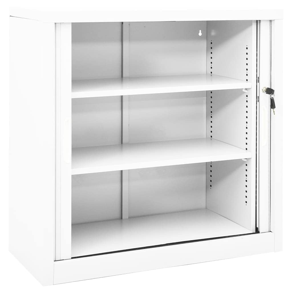 Générique Armoire à Portes coulissantes Blanc 90x40x90 cm Acier,Casiers & armoires de Rangement,336429
