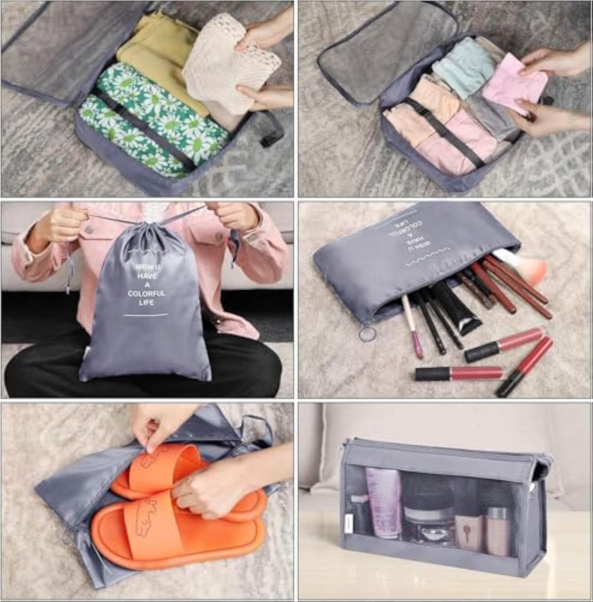 7 Pcs Travel Organizer Packing Cubes Set for Luggage, Space Saving