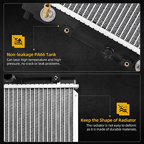 DWVO Radiator Complete Radiator Compatible with 1992-2000 Civic, Compatible with 1993-1997 Del Sol, Compatible with 1997-2000 EL(Canada) 1.5L 1.6L L4 CU1290 by DWVO - Image 3