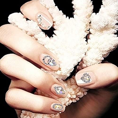 Nails Art Decoration Crystal Nail Rhinestones Irregular Beads DIY Wheel Tips 3D Nail Acrylic Diamond White Silver Shining Color - (Color: 3pcs)