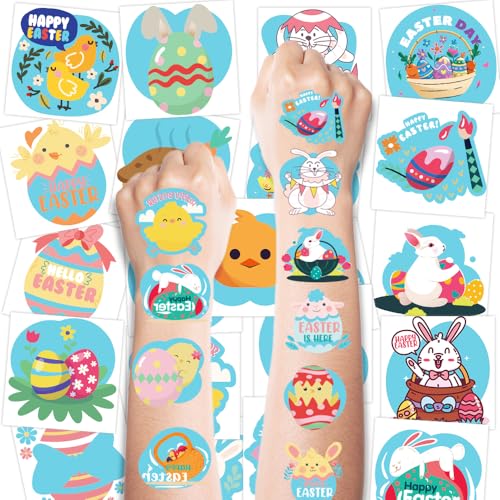 Easter Basket Stuffers -150PCS Easter Tattoos for Kids | Easter Egg Fillers Stickers for Boys Girls, Easter Games Gifts Crafts Party Favors Accessories | Easter Dresses Outfit Shirts for Women