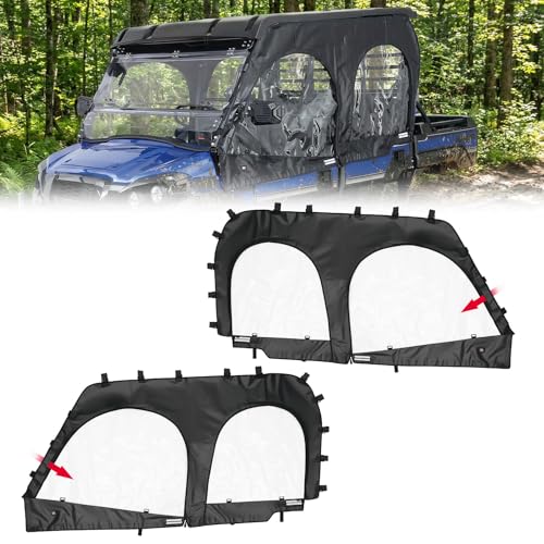 KEMIMOTO Soft Upper Doors Compatible with Kawasaki Mule Pro FXT/DXT 2015-2025 Waterproof Tear-Resistant PVC Oxford Fabric with Rollable Side Windows Cab Enclosure Upper Window