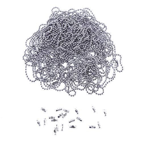 Ccinee 20Pcs 23.6" Nickel-Free Plated Ball Chain Necklace Adjustable Antiqued Metal Bead Steel Chain Matching Connectors With 20Pcs Clasps For Jewelry Making #TOP1