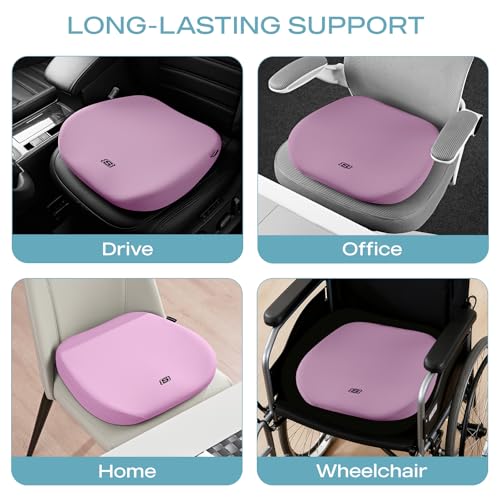 Image of Skechers Seat Cushion Premium Gel & Memory Foam-Office Chair Cushion for Tailbone Pain Relief,Butt Pillow for Office Chair,Car seat Cushion,Long Sitting Office Workers,and Car Drivers,Purple