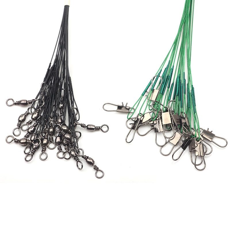 100 piezas líderes de acero antirroedura para pesca miniatura 6