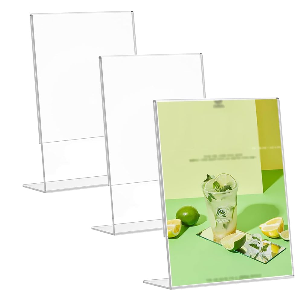 Quiodok 10 A5 Tischaufsteller – Acryl L-Ständer, Gold, Schräg, Für Speisekarten & Fotos