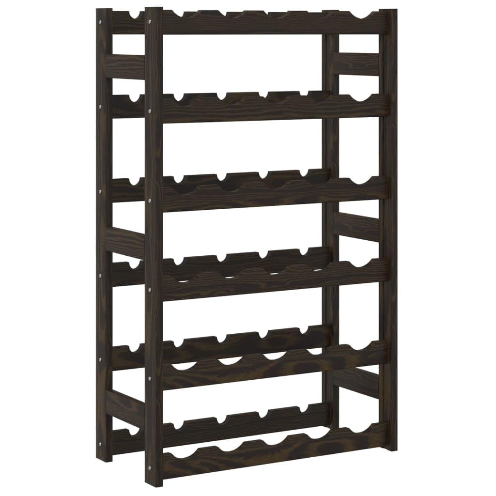 vidaXL Casier à Bouteilles pour 30 Bouteilles, Étagère à Vin avec Rangement, Casier à Bouteilles, Porte-Bouteilles, Moderne, Noir Bois de Pin Solide