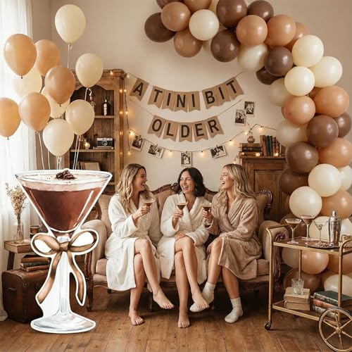 Image of Colingmill 4ft Espresso Martini Birthday Decorations Brown a Tini Bit Older Party Cardboard Cutouts Birthday Party Cardboard Cutouts Decor for Women Bar Wedding Bachelorette Bridal Shower Supplies