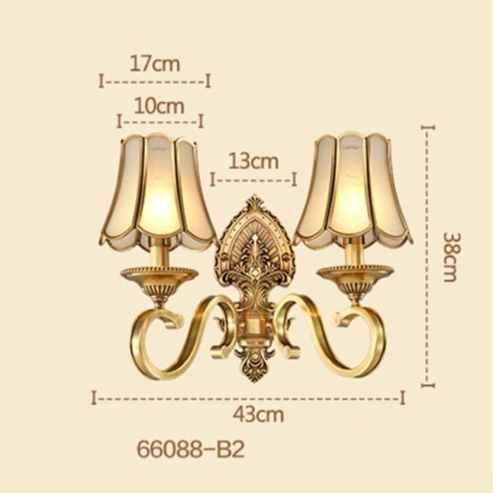 Lampa ścienna Pełna miedziana kinkiet do salonu w stylu europejskim
