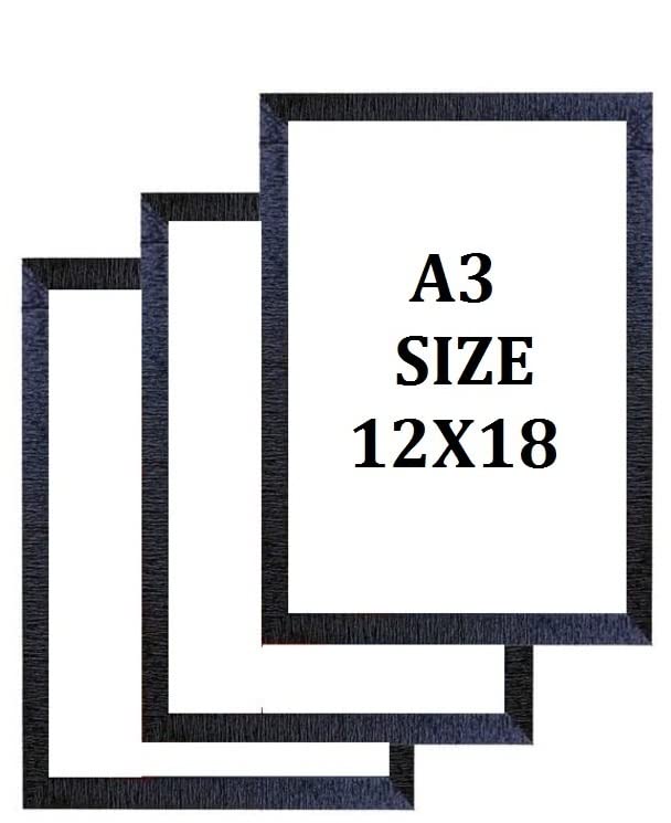 Paintings Villa A3 Size Photo Frame For Wall (Black Set of 3 Picture