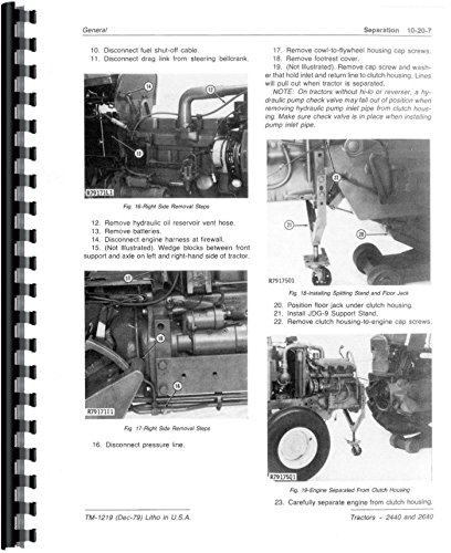 Service Manual John Deere 2640 2440 Tractor Technical Sn 341,000 & Up tm1219      Plastic Comb – January 1, 2014