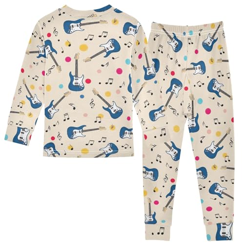ODAWA Baby Boy Girl Electric Guitars Musical Notes Cotton Clothes Tee and Pant 2-piece Set Fall Outfits 18M2