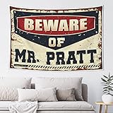 Photo Gallery arazzo divertente per la cucina, con scritta "beware of mr. pratt", decorazione da parete per dormitorio (75 x 100 cm) Photo Gallery arazzo divertente per la cucina, con scritta "beware of mr. pratt", decorazione da parete per dormitorio (75 x 100 cm)