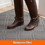 Premium Door Mat 90x60cm Grey Rubber Heavy Duty Non Slip PVC Doormat 24 x 35 Inch - Image 4