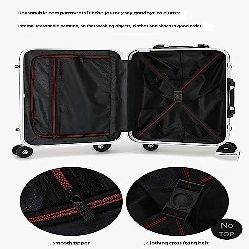 Portable Suitcase Suitcases with Wheels Aluminum Frame Double Buckle Password Luggage External USB Charging Smart Suitcase2