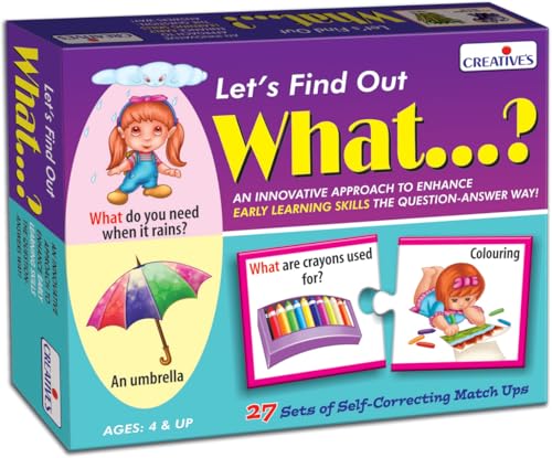 Image of Creative's WH Series | Let's Find Out- What? | Question - Answer Puzzles | Learning Games for Kids | Self-Correcting Match Ups | Picture Puzzle Game | Preschool Learning | Ages 4 & Up