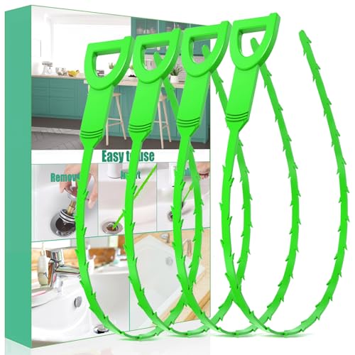 Drain Snake Hair Drain Clog Remover - 4 Pack Shower Sink Unclogger Tool